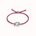 Mauve cord bracelet with a pearl
